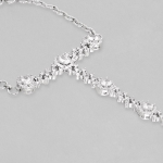 Silver Plated Cubic Zirconia Studde Ring Bracelet