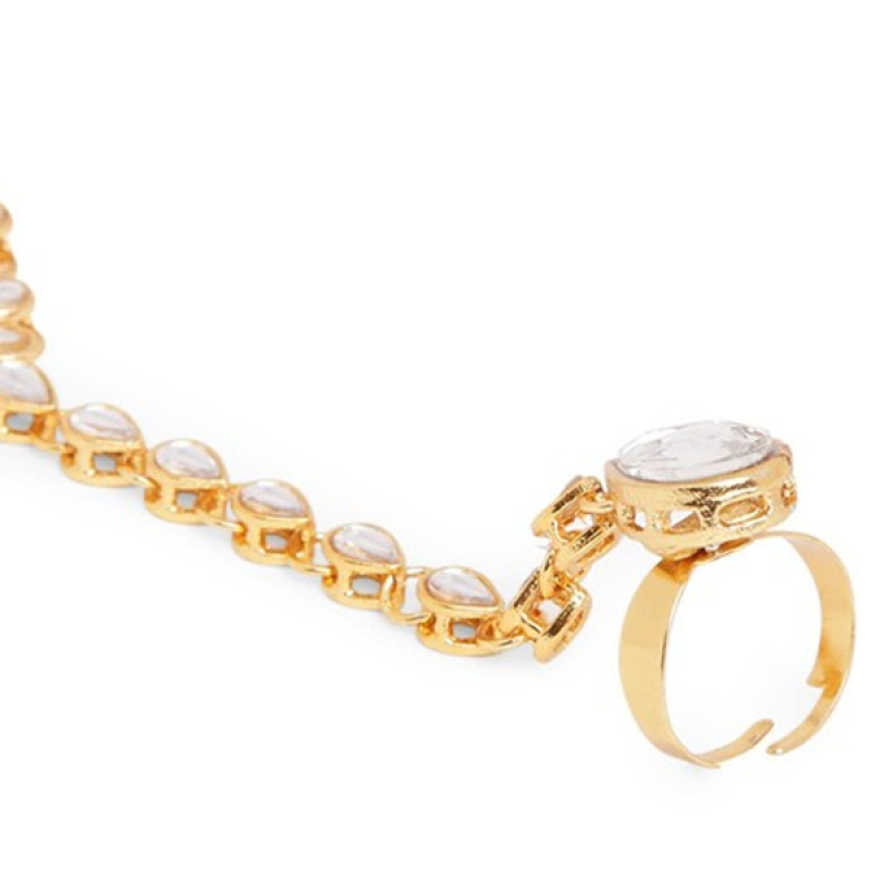 Women Gold Toned Kundan Studded Bracelet